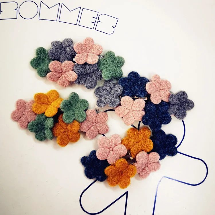 

Shop 2019 Autumn And Winter New Style Color Mixture Flower Princess Versatile Simple Children Barrettes Hair Accessories Headdre