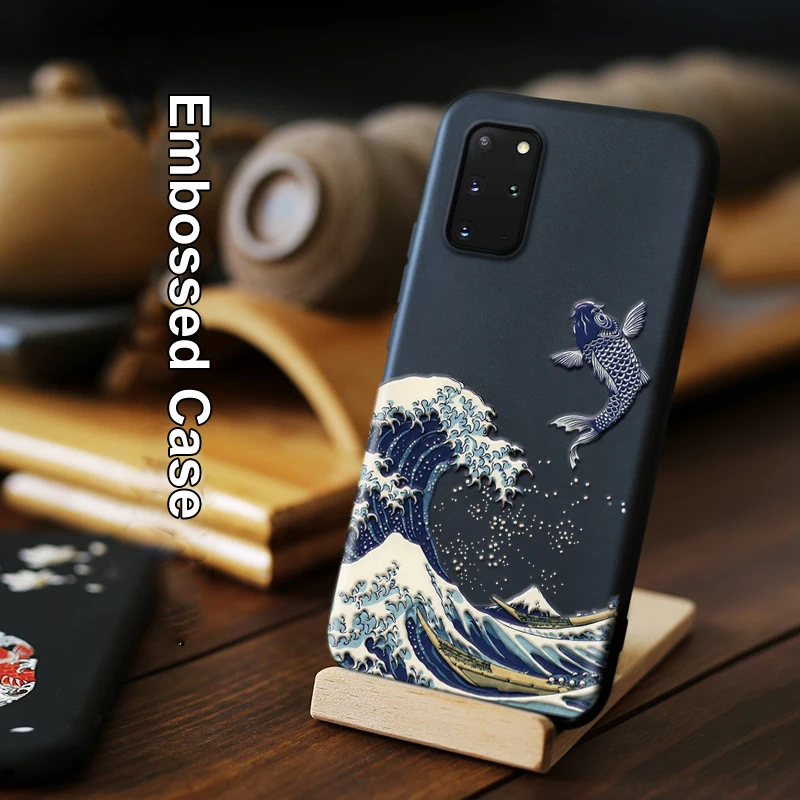 Чехол для Samsung Galaxy S21 S20 Ultra 5G Plus S10 Note 20 10 объемный рельефный матовый мягкий чехол с