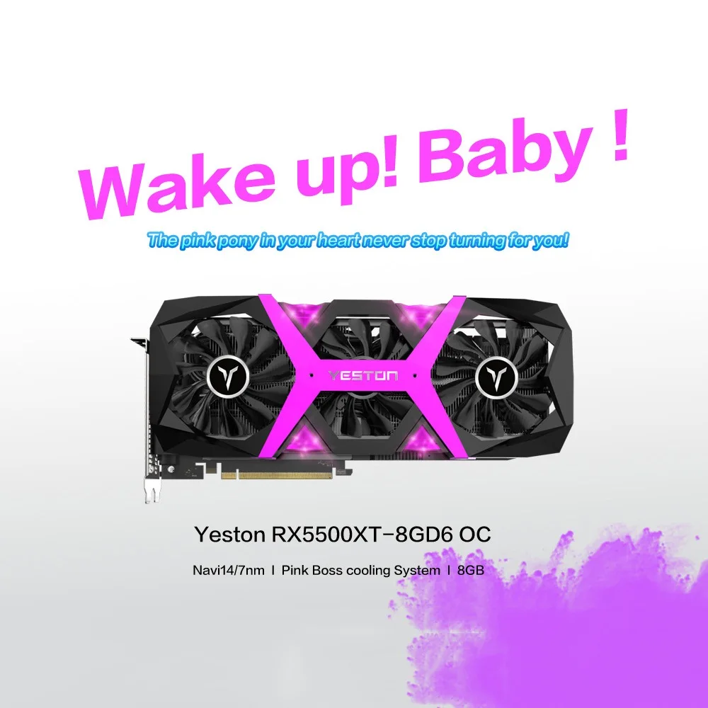 Yeston RX5500XT 8G D6 gaming master видеокарта настольный компьютер видеокарта