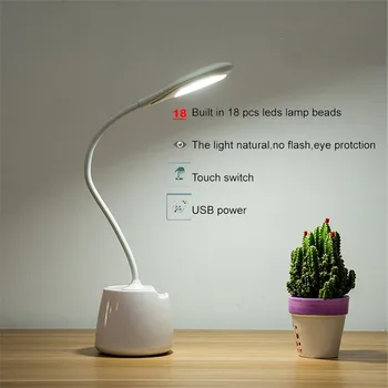 

Portable LED Desk Lamp Touch On/Off Switch Eye Protection Clip Table Light 3 Modes Dimmable USB Rechargeable Desk Lights