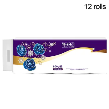 

12 Rolls Toilet Paper Tissue 4 Layer Thicken Soft Skin-Friendly for Bathroom Home New HG99