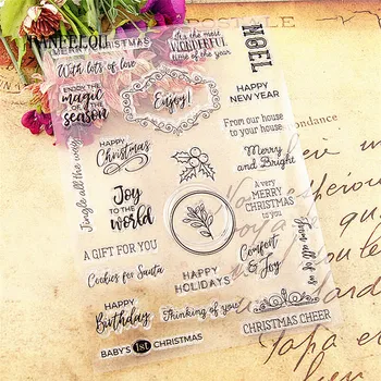 

PANFELOU 15.5x21cm Christmas greeting Transparent Clear Silicone Stamp/Seal for DIY scrapbooking/photo album clear stamp sheets