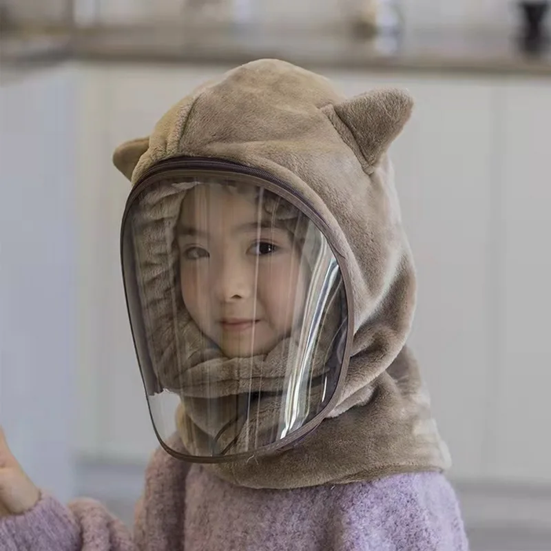 New Fashion Warm Hats Winter Children Beanies Plus Velvet Winter Hats For Women Men Hat With Glasses Cap