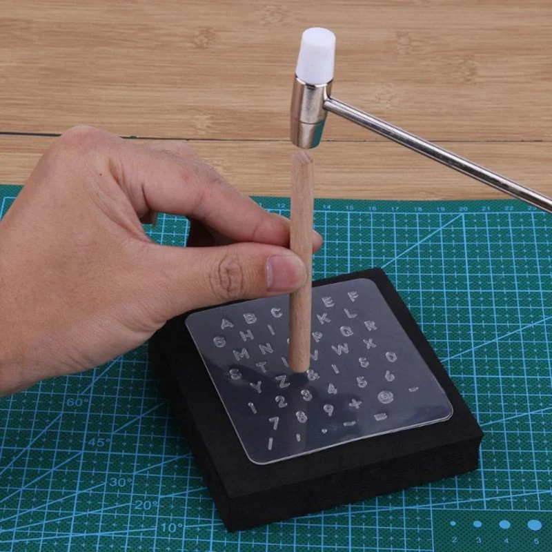 

1 Set DIY Leather stamp tool Plastic stamping die Alphabet Letter Number Leather Wax Seal Stamp Printinting Tool