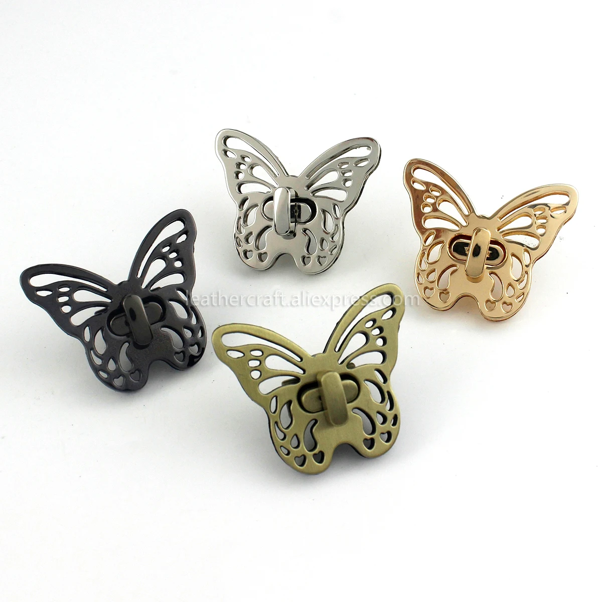 

1 piece Metal Butterfly Turn Twist Lock Clasp for Leather Craft Women Bag Handbag Shoulder Bag Purse DIY Hardware Accessories
