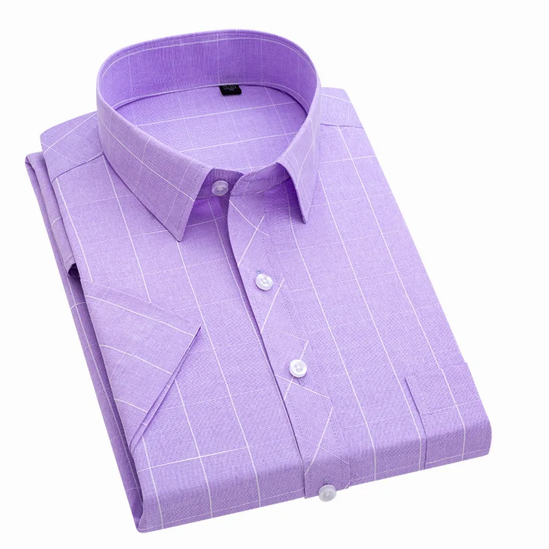 2020 New Arrival Summer Men Shirt Short Sleeve No-Iron Striped Shirts Formal Causal Business Work Shirts Brand Clothes DS404 2020 New Arrival Summer Men Shirt Short Sleeve No-Iron Striped Shirts Formal Causal Business Work Shirts Brand Clothes DS404