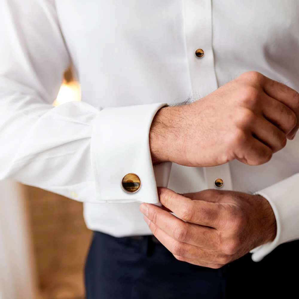 8Pcs Cufflinks Button Studs Round For Formal Dress Shirt Wedding Accessories UK 