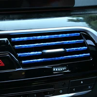 10 Pcs Colorful Car Accessories DIY Car Interior Air Conditioner Outlet Vent Grille Chrome Decoration Strip Silvery Car styling 2