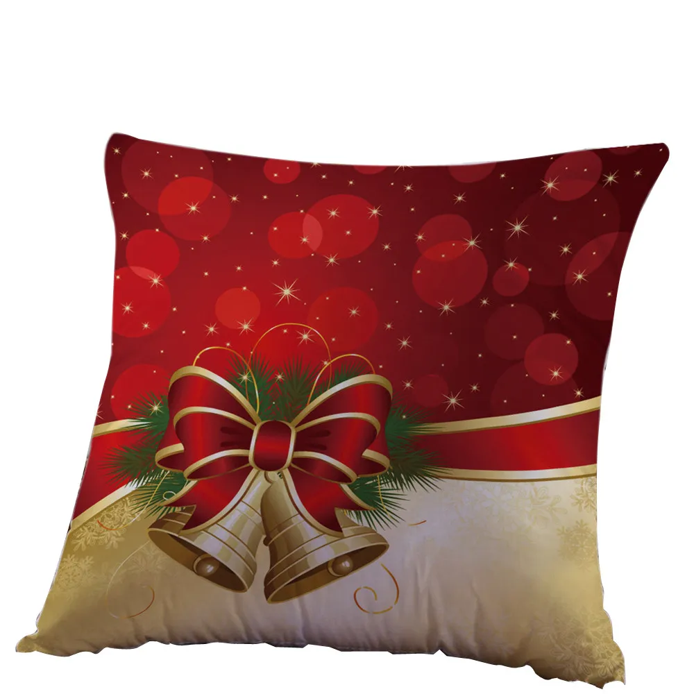 Рождественский льняной квадратный льняной чехол для подушки удобный Лучший сенсорный счастливый год Navidad Рождественский подарок