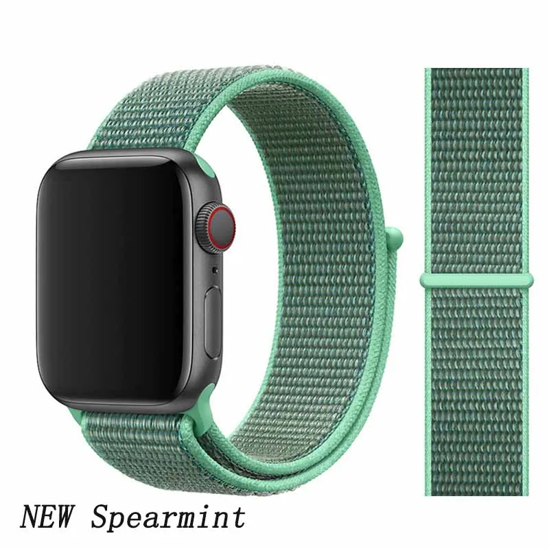 Ремешок для apple watch 5 4 ремешок 44 мм 40 мм Correa 42 мм 38 мм iwatch 5 4 3 2 нейлоновый браслет pulseira ремешок для часов - Цвет ремешка: NEW Spearmint