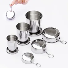 Складной бокал для вина из нержавеющей стали, телескопический, Для Путешествий, Походов, Кемпинга, рыбалки, питьевой воды, чашка для ключей, подвесная чашка для хранения