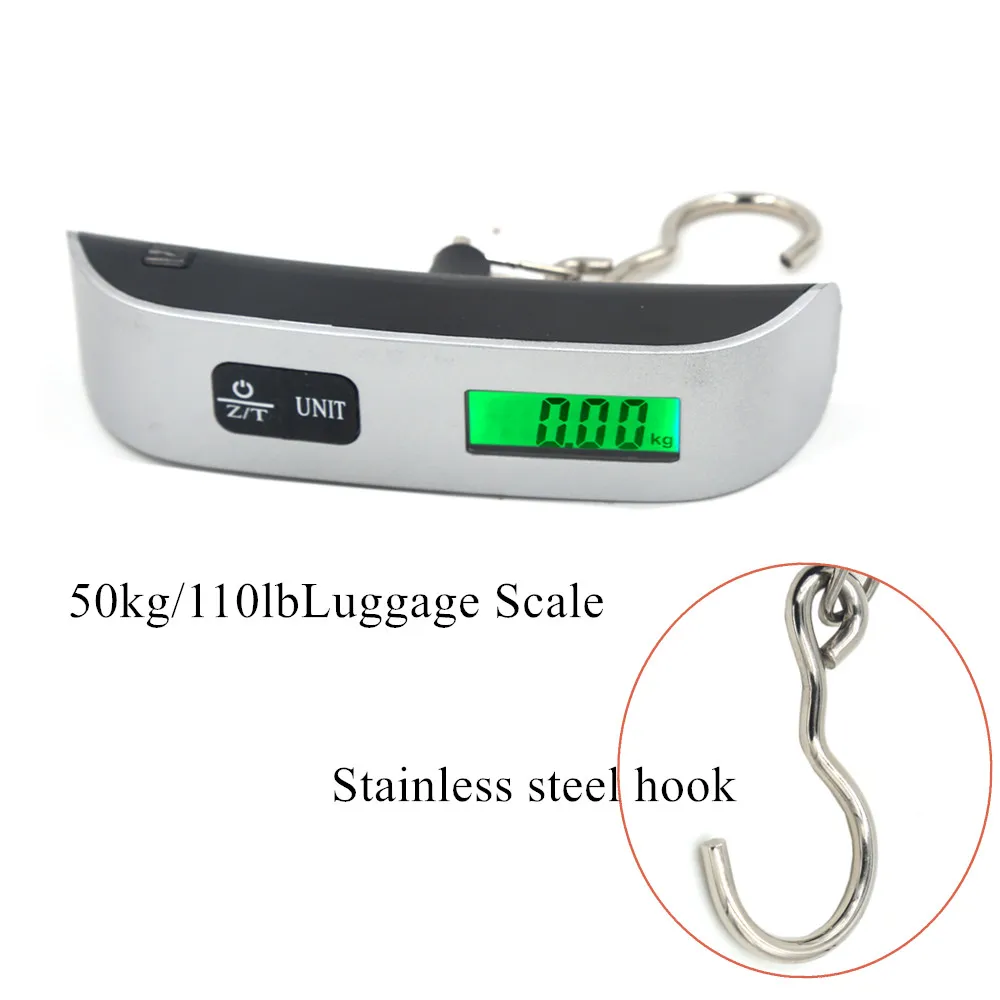 Portable Scale Digital LCD Display 110lb/50kg Electronic Luggage Hanging Suitcase  Travel Weighs Baggage Bag Weight Balance Tool - AliExpress