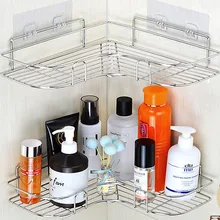 Stainless Steel Non Perforated Love Corner Rack Kitchen Bathroom Bedroom   Storage Rack Thickened Tripod Storage Rack  Shelf