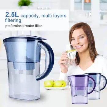 

2.5L Household Water Purifier Pitcher Bottle Activated Carbon Water Pitcher Kettle Kitchen Cold Water Filter Purifier Kettle