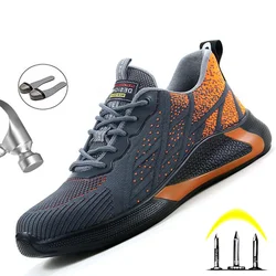 Autumn Steel Toecap For Men Sport Boots Anti-Smashing Breathable Construction Industrial Work Safety Shoes