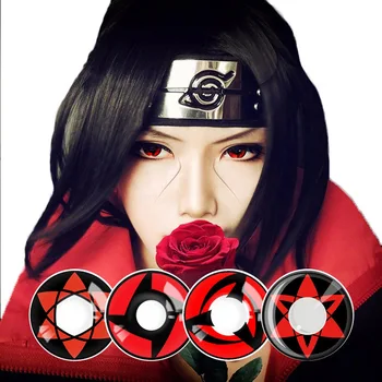 

Naruto contact lenses sharingan Anime Cosplay Eye Colored Contact Lenses Hallowen Lens CL273 NARUTO CROSS