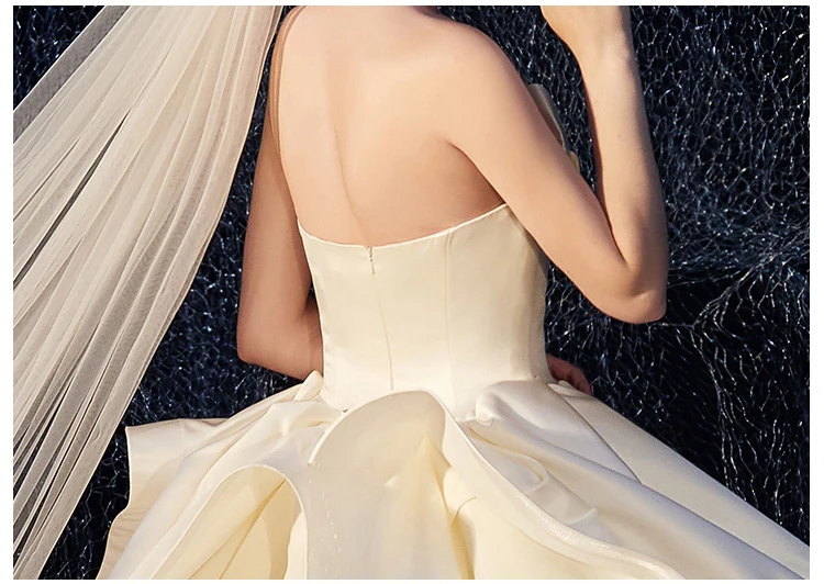 Платье для беременных атласное белое свадебное платье Vestidos de Noivas размера плюс без бретелек Свадебное бальное платье невесты платье для беременных