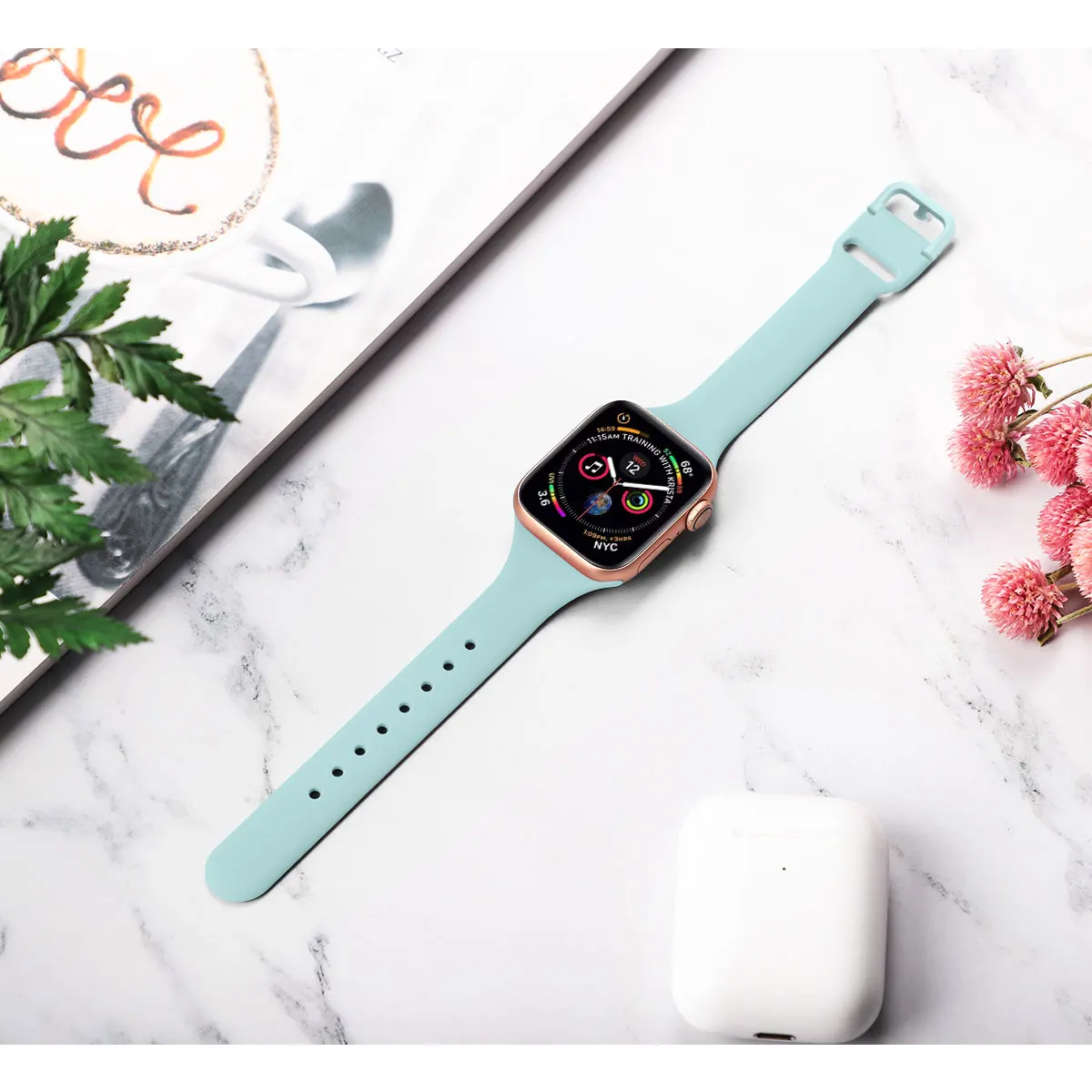 Ремешок для Apple Watch band 38 мм 42 мм спортивный силиконовый iWatch 5 4 band 44 мм 40 мм ремешок браслет correa Apple watch 5 4 3 Аксессуары