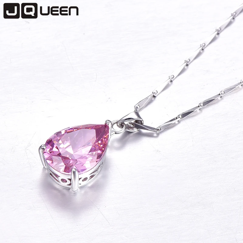 Подвеска с розовым топазом JQueen 13 95ct Овальные Подвески из серебра 925 пробы