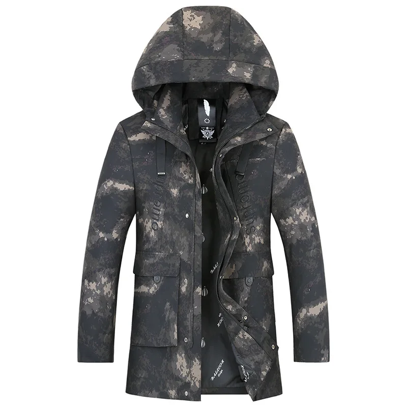 

Big Size Down Jacket Male Medium Length Money Camouflage Plus Fat plus Fat Man Winter Clothes Thicken Fat Winter Coat Male