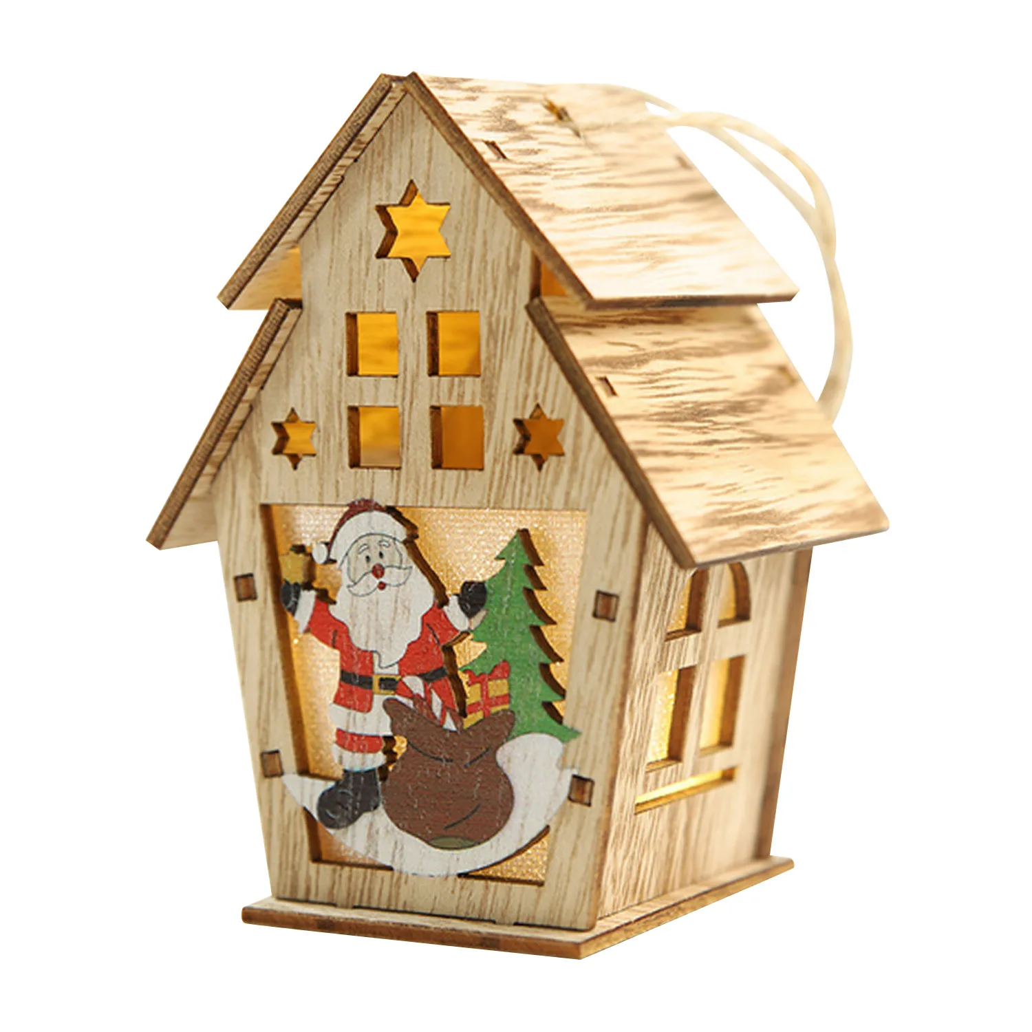 Behogar Merry Christmas Tree светодиодный светящийся деревянный дом подвесные украшения для дома Рождественский Navidad Kerst новогодний декор