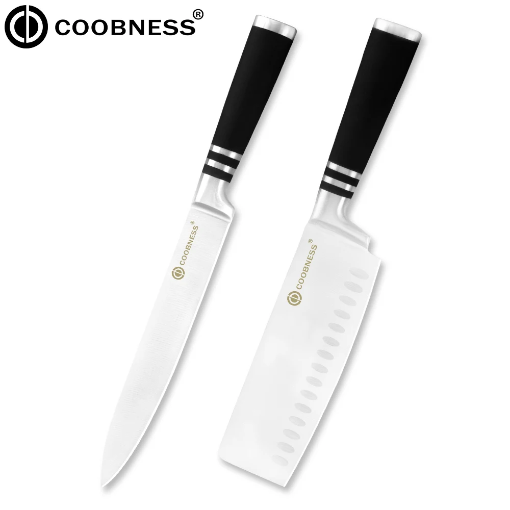 2pcs set Набор ножей 6 шт. набор кухонных ножей 3Cr14 нож шеф-повара из нержавеющей стали универсальный нож для хлеба сантоку ножи для резки и нарезки ломтиками мясо рыба - Цвет: 2pcs set