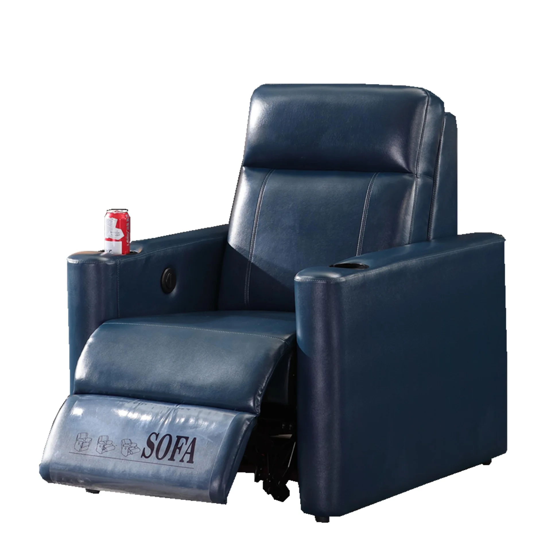 Фабричное производство, современный минималистичный кожаный диван для кинотеатра, Одноместный стул, небольшой кожаный диван домашнего кинотеатра - Цвет: bonded electric