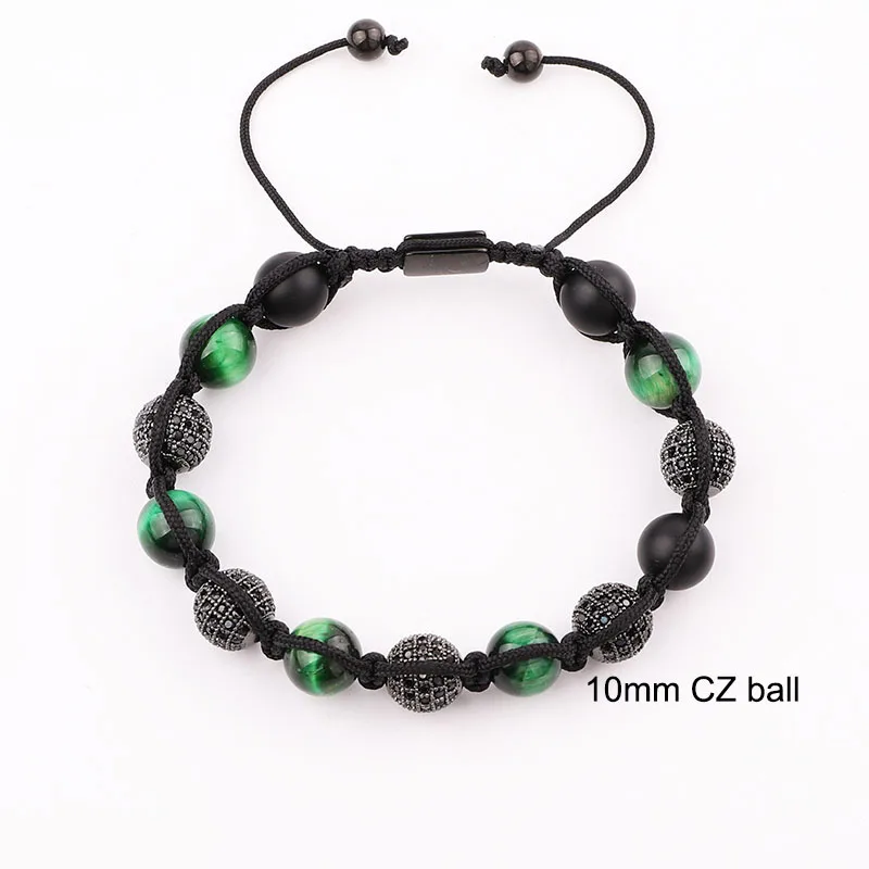 JARAVVI Men Bracelet New Design Natural Stone Beads CZ Pave Ball Charm Adjustable Bracelet Men Jewelry Gift - Image 6