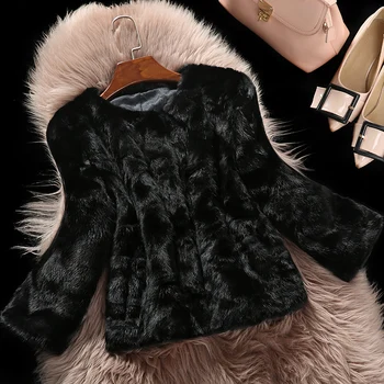

High Winter Women's New 2020 Quality Mink Fur Coats Stitching Fur Fur Coat Korean Fashion Jacket Large Size 3XL