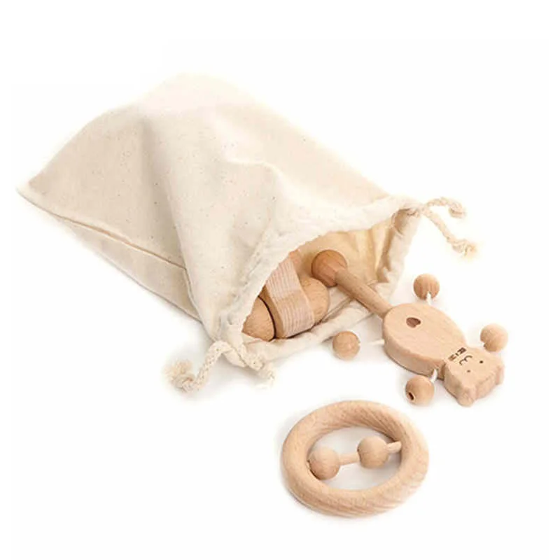Puzzle Toys Intellectual Development Of Children Toys Set Nursing Wooden Teether Rattles Baby Fun and Interesting Toy