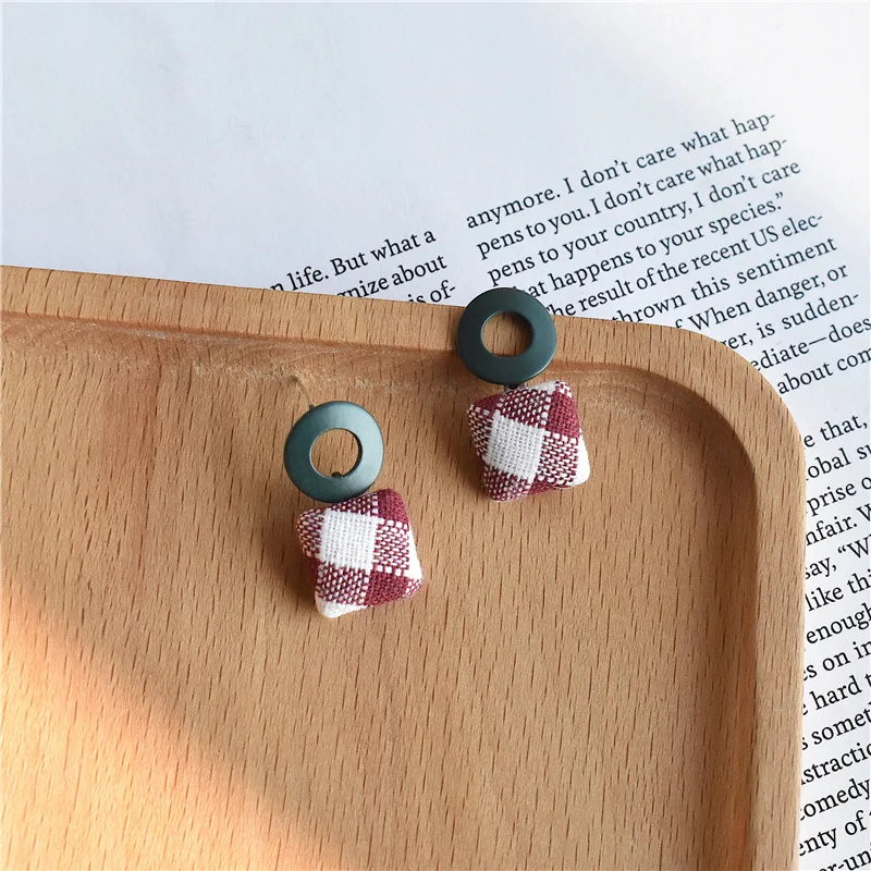 Alloy Fabric Dangle Earrings for women Boho Geometric Drop Korean Fashion Jewelry Female | Украшения и аксессуары