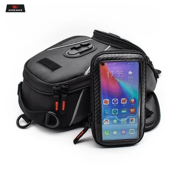 

WOSAWE Motorcycle Magnetic Fuel Oil Tank Bag Universal Motorbike Touch screen navigation Bag Multifunction shoulder bag