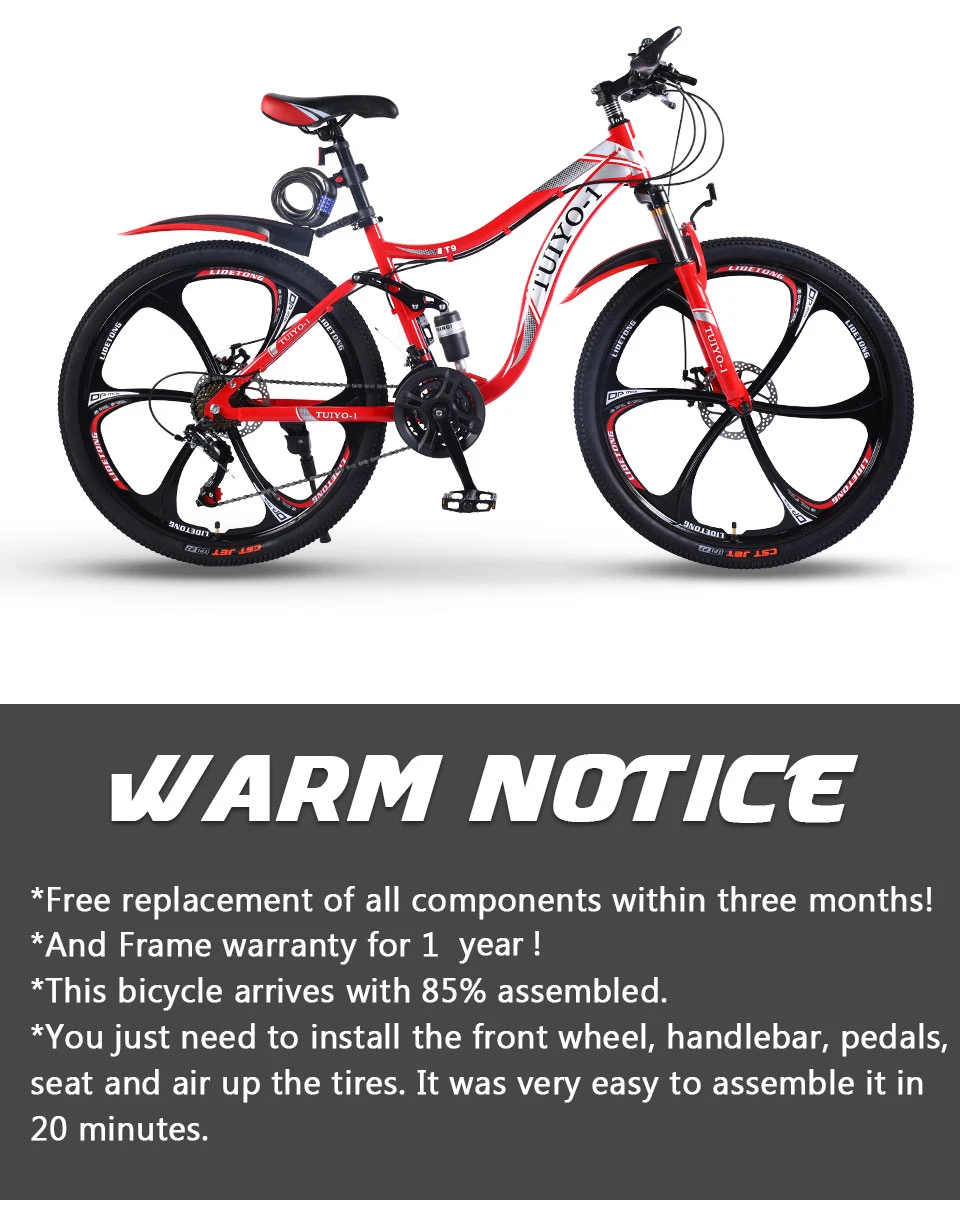 Cheap TUIYO-1 T9 Mountain Bike 21 Speed 26 Inches Steel Frame Carbon Bicycle with Disc Brake Professional Mtb Saddle Shimano Road Bike 8