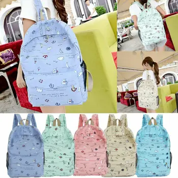 

Womens Girls Canvas School Backpack Shoulder Bag Travel Rucksack Satchel Bookbag Ladies Girls School Bags Female