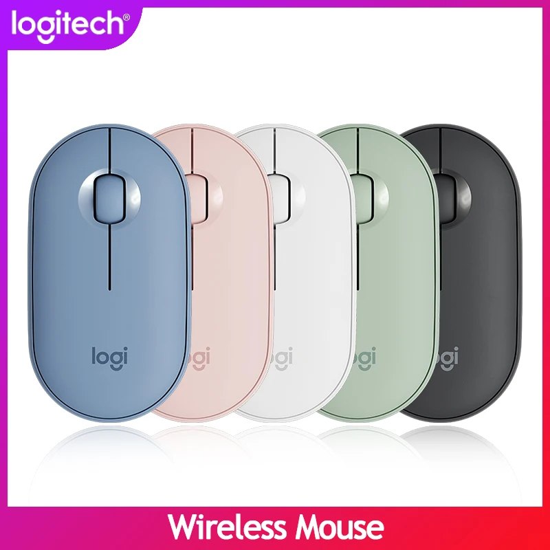 Беспроводная мышь Logitech PEBBLE бесшумная bluetooth 1000DPI стильный и портативный