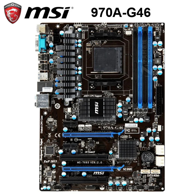 Разъем AM3/AM3 + MSI 970A G46 системная плата AMD 970 FX/Phenom II/Sempron DDR3 32 Гб оригинальная