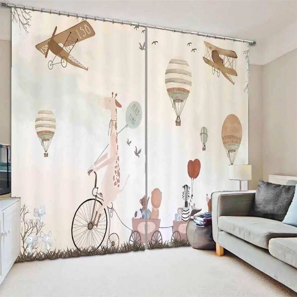 

Оконные шторы с мультяшными животными для спальни гостиной