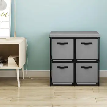 

Home Storage Rack with 4 Drawers Stable Shelf for Bedroom Living Room Toy Clothing Organize