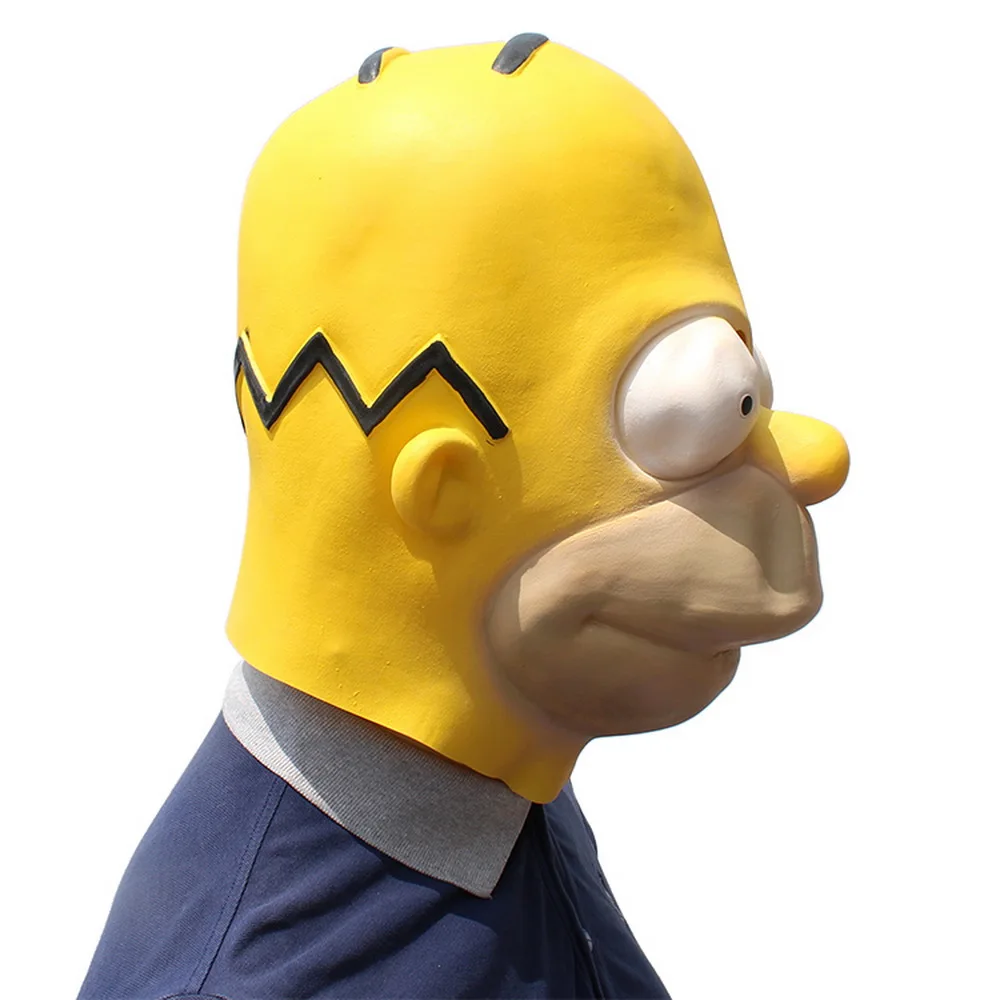 

2019 Simpsons Funny Latex Mask Halloween Costume Cosplay Men Masks Adult Carnival Props