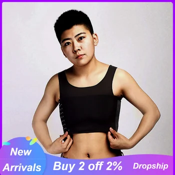 

Gothic Solid Lingerie Les Chest Binder Lesbian Breath Zipper Tops Breast Undershirt Bra Bustier 2020 New Women's Intimates