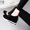 New Flock High Heels Lady Casual black Red Women Sneakers Leisure Platform Shoes Slip-On Breathable Height Increasing Shoes ► Photo 1/6