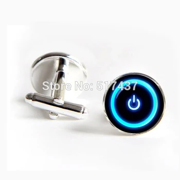 

1 pair New Fashion Cufflinks Switch Cufflink Power Button On Off Cufflinks Men Shirt Cufflinks