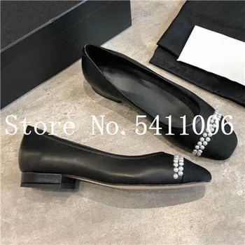 

Designer ballerinas fashion Slip On Women flat pearl Shoes Genuine Leather Shoes Luxury Brand office Ladies girl Flats