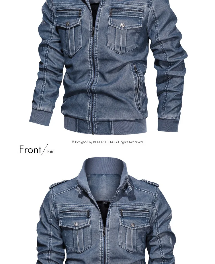 AliExpress осеннее винтажное мотоциклетное пальто из искусственной кожи большого размера, свободное, с несколькими карманами, мужское кожаное пальто