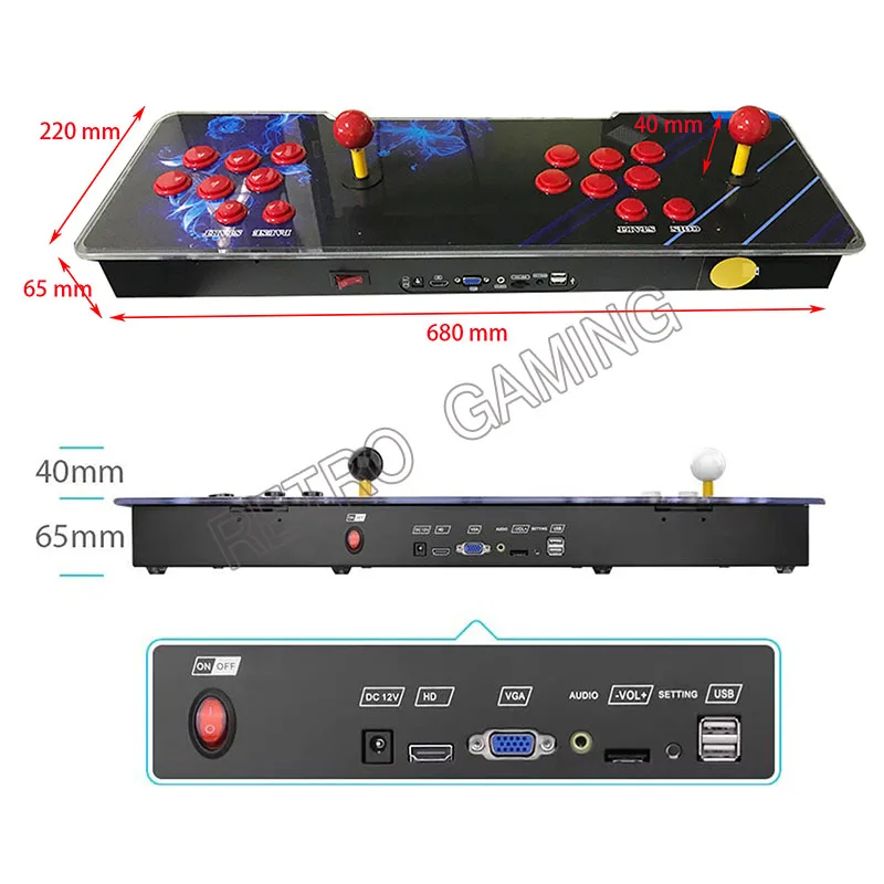 US $141.56 pandora 9 game jamma board 1660 in 1 LCD monitor table top arcade game console 2 player Desk Arcade Horizontal Games Machine