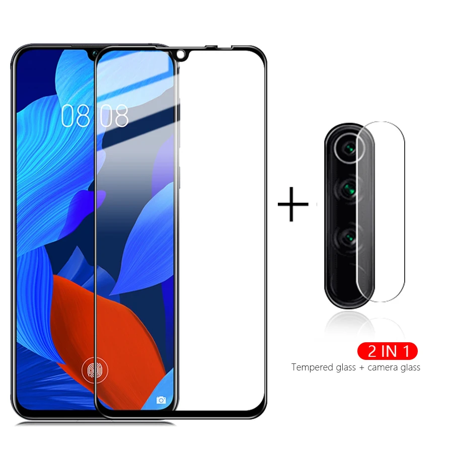 

Camera Len 2 in 1 Glass for Huawei Nova 5T Tempered Glass Screen Protector Full for Huawei Nova 5 5i Pro Film 6 SE 5G Honor V30