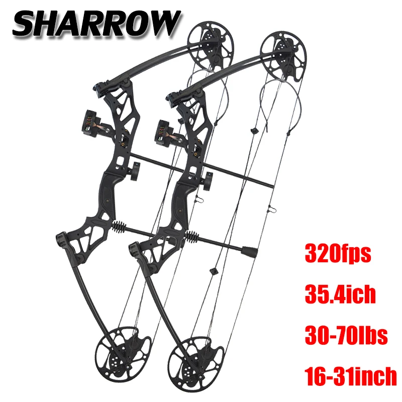 

1 Set 30-70 lbs Compound Bow IBO 320 fps Ourdoor Hunting Bow Fishing Shooting 16-31inch Draw Length Sports Archery Bow And Arrow