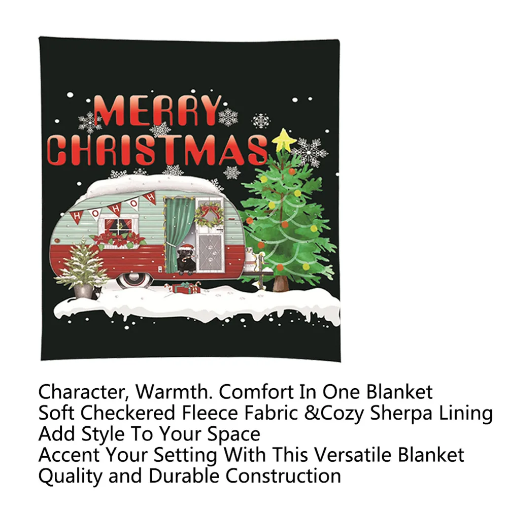 Рождественское тематическое фланелевое одеяло Забавный дизайн кидает в подарок 150x80 см/150x150 см DC156