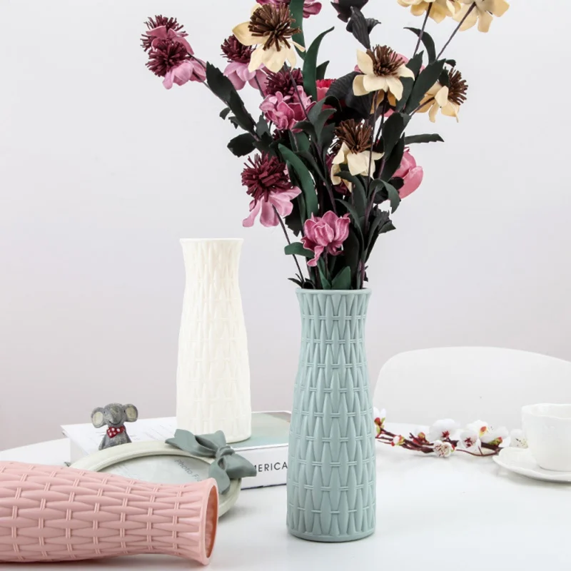 Оригами пластиковая ваза имитация ротанга ваза цветочный горшок Цветочная корзина, элемент декора аксессуары для украшения дома в скандинавском стиле