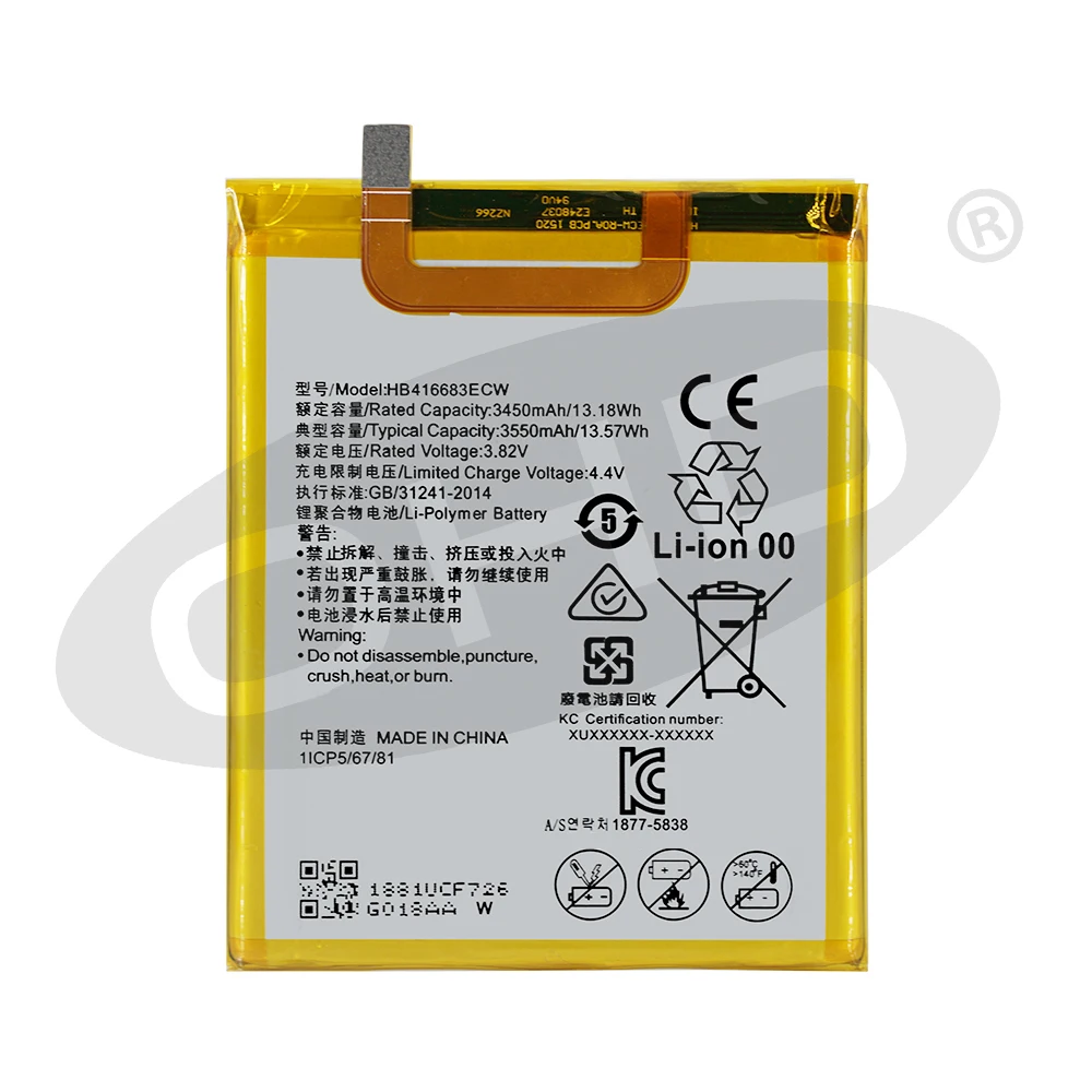 OHD оригинальный аккумулятор большой емкости HB416683ECW для Huawei Nexus 6P H1511 H1512 3450 мАч +